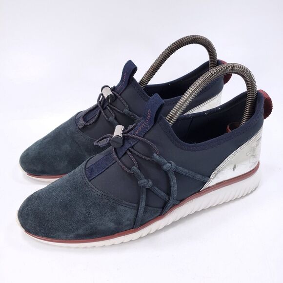 Cole Haan StudioGrand Drawstring Athletic Shoe Womens Size 7 Blue White - Picture 1 of 9